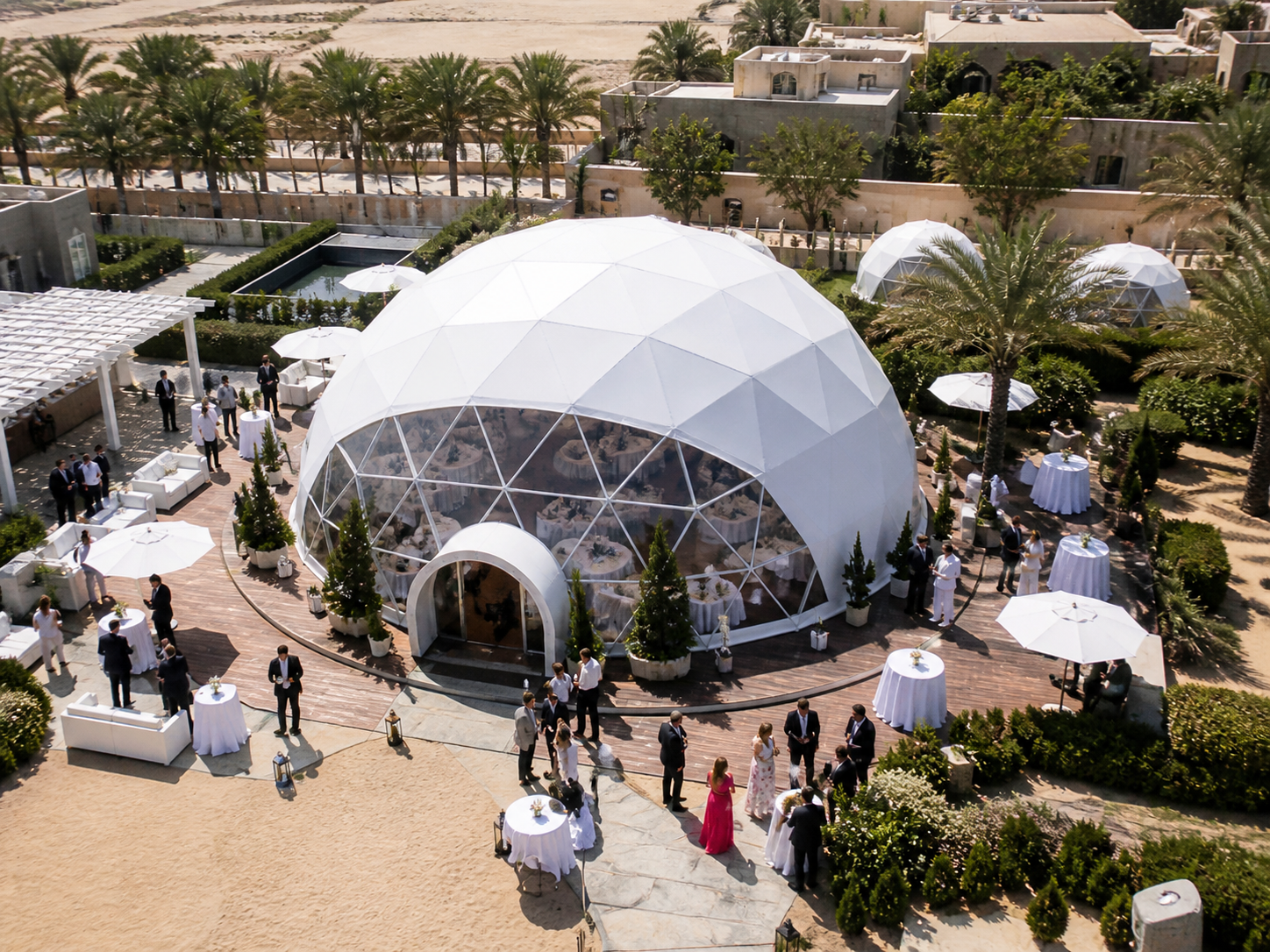 Different business tents in UAE including awnings, parking shades and industrial canopies used for commercial applications