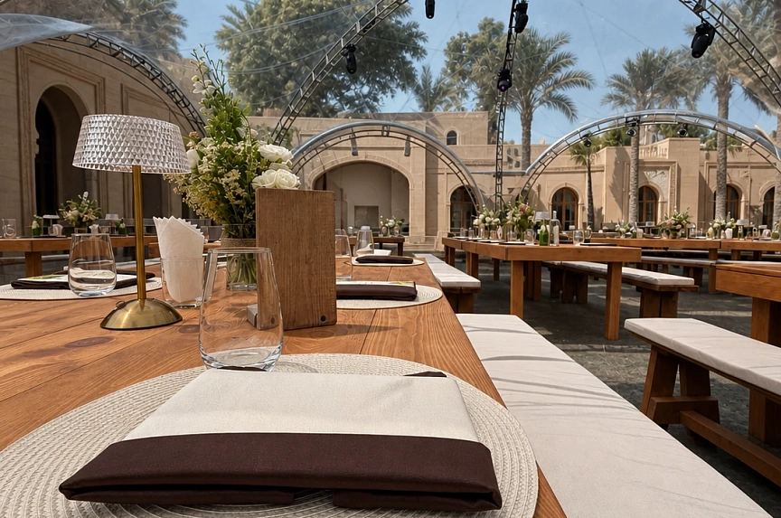 خيمة ARCH HEXA RT260/10 بسقف شفاف لفعالية خاصة