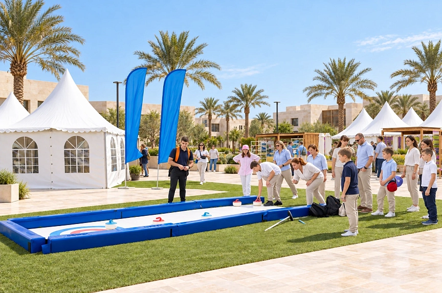 Illustrative UAE adaptation of the pagoda tent configuration from a real event project
