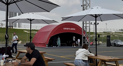 Arch gate tent at Porsche event in Dubai