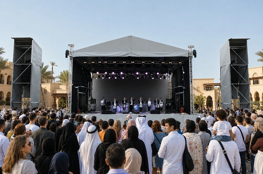 تهيئة خيام فعاليات بمساحة 3000 م² لمهرجان يستقبل 5000 ضيف