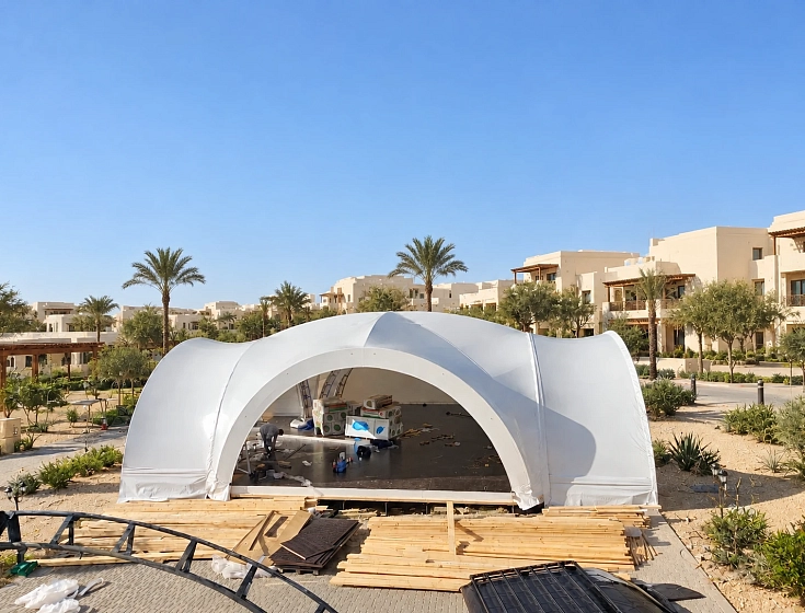 190 m² Arch Tent for a Hotel Restaurant