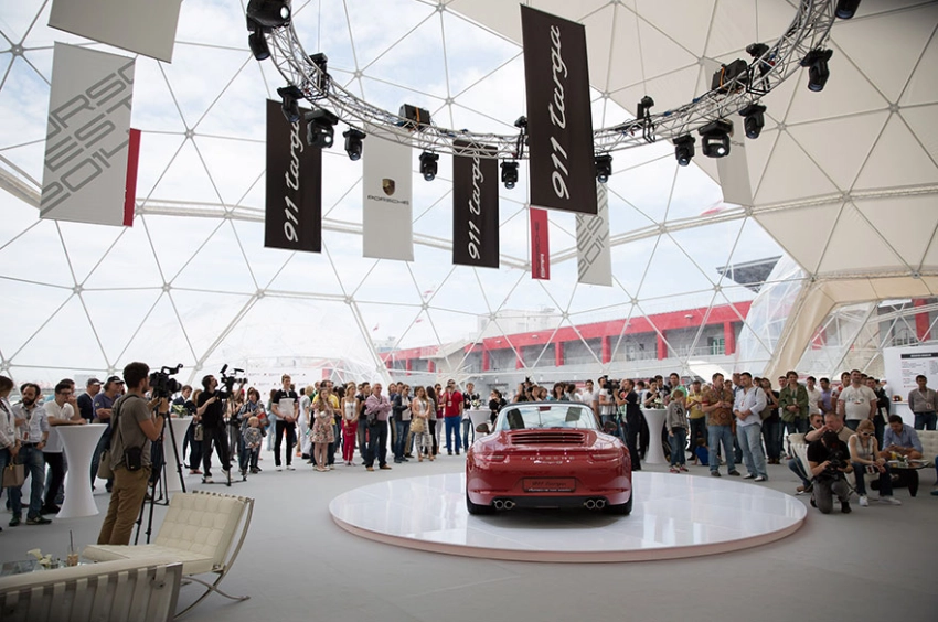Porsche test drive capsule venue Eastern Europe