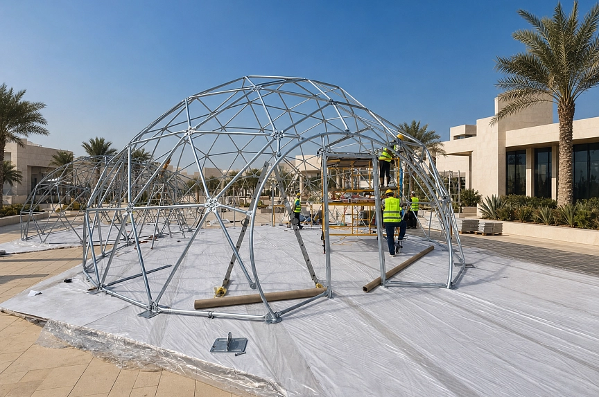 خيمتان قبتان من طراز SPHERE لجناح شركة ISTK