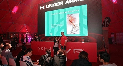 TentProject 314 m² dome structure for Under Armour “Defying Gravity” sport event