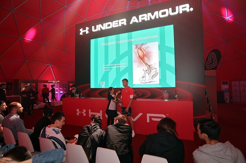 TentProject 314 m² dome structure for Under Armour “Defying Gravity” sport event