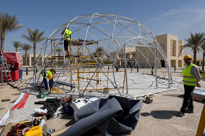خيمتان قبتان من طراز SPHERE لجناح شركة ISTK