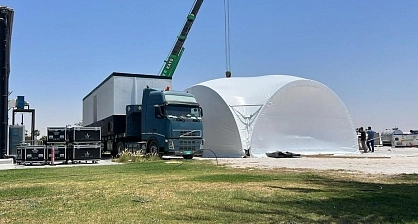 10×10 arch tent for an event in Ras Al Khaimah