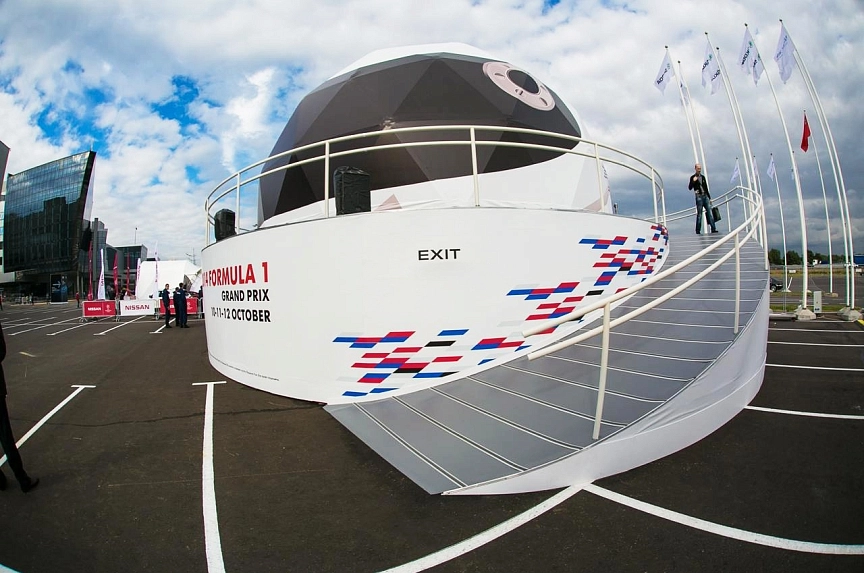Geodesic dome tent for Formula 1 in Eastern Europe