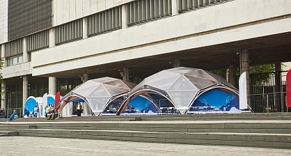 Diamond wood tents for the festival