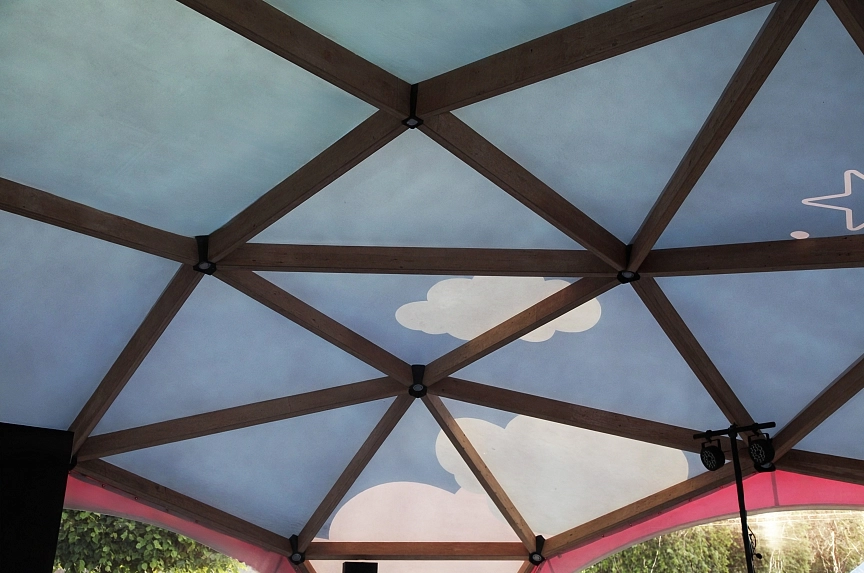 Wooden tent structure