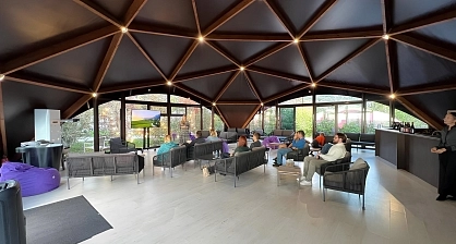 Diamond wood tent for banquet hall