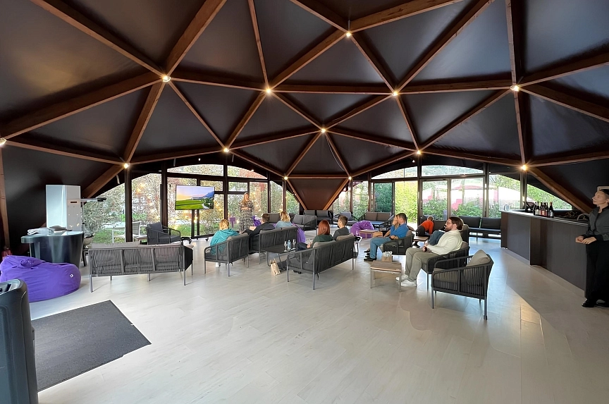 Diamond wood tent for banquet hall