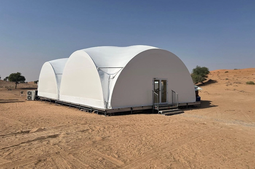 Arch tent in the Al Wadi desert
