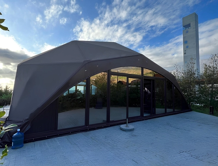 Graceful tent installation for the largest wine park in Eastern Europe