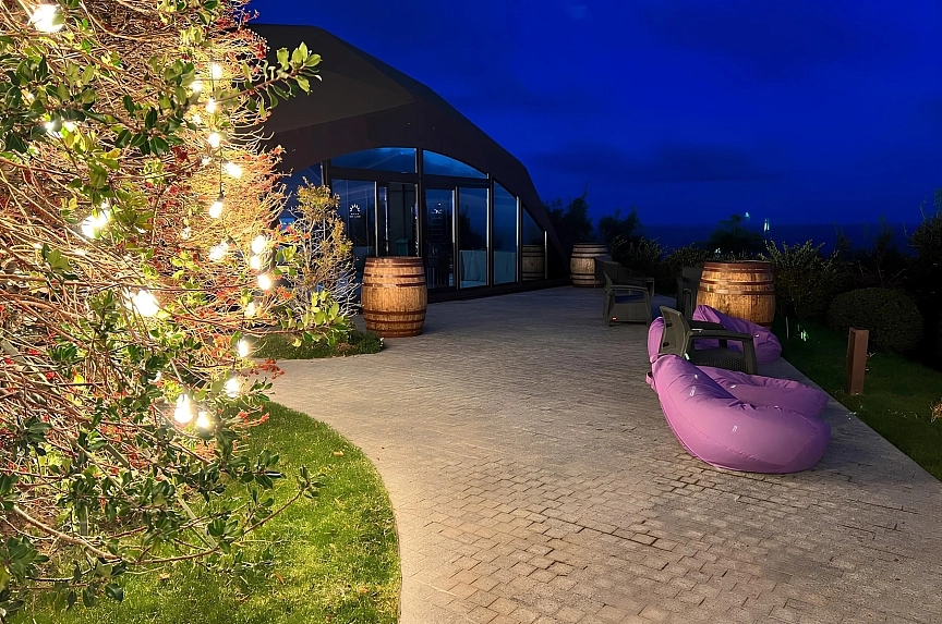 Diamond wood tent in Eastern Europe for wine tasting