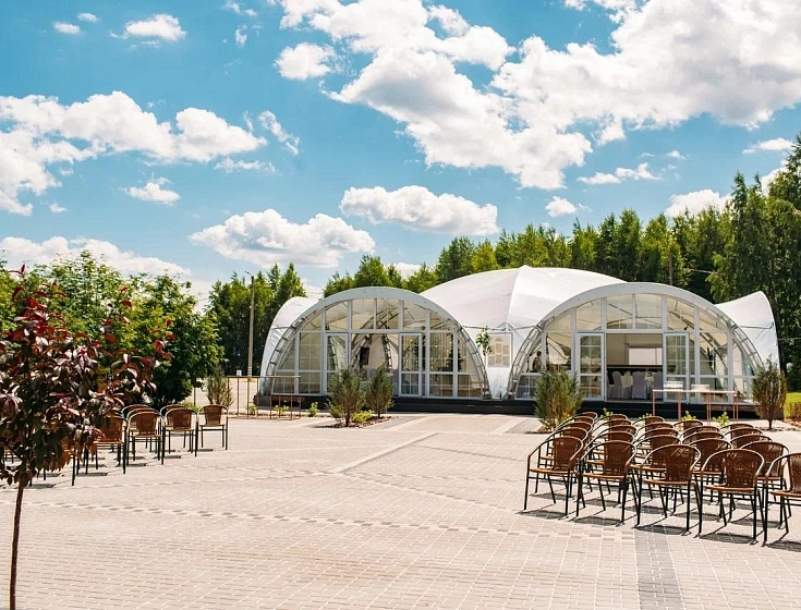 Arch tents for the wedding venue