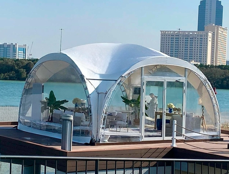 Fully air conditioned VIP 6x6 Arch Tent on a sea — Abu Dhabi