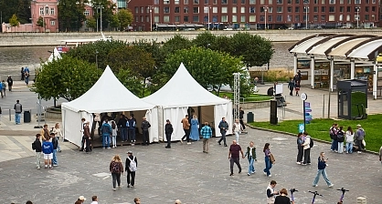 A festival tent complex in Eastern Europe