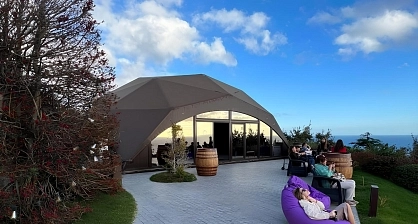 Elegant diamond wood tent for the largest wine park