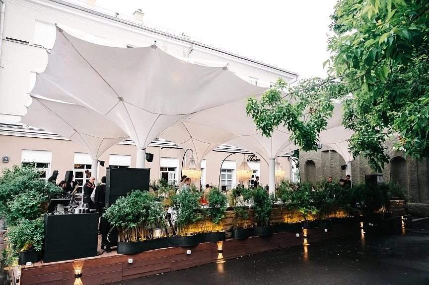 Unique floral-style tents for a restaurant in Eastern Europe