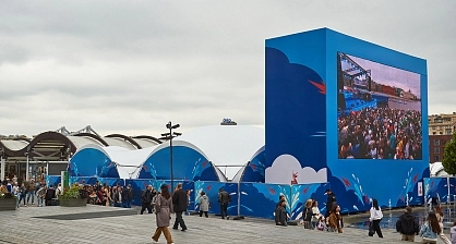 Large tent installation for the festival