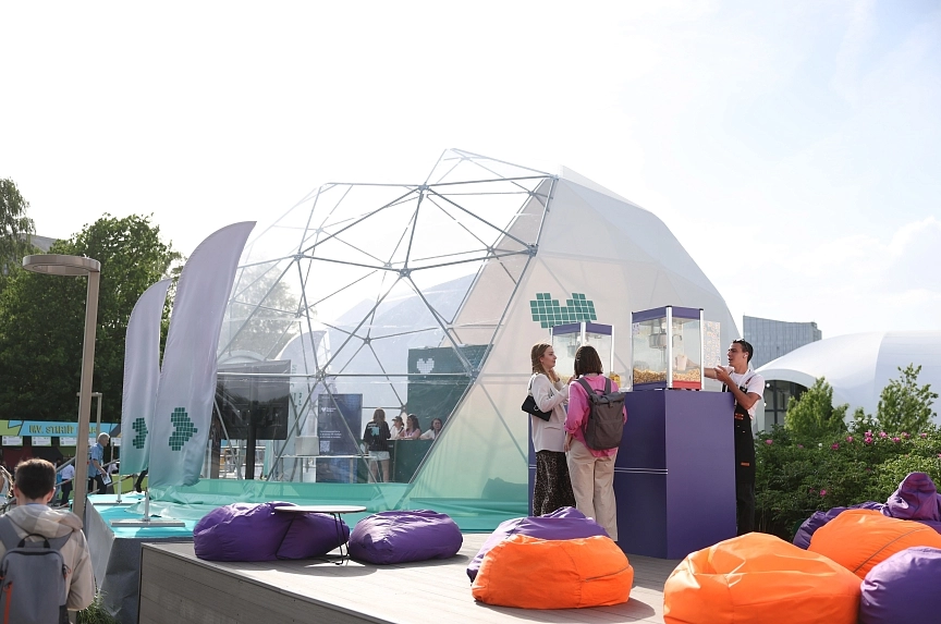 Geodesic dome tent for an international forum in Eastern Europe