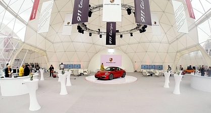 Motorsport dome tent package – rapid-deploy dome structures for Porsche test-drive events