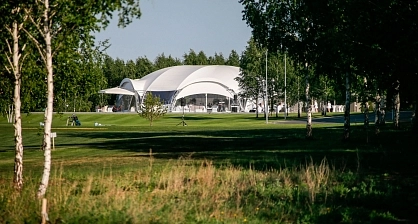 Arch tent HEXA 290 – premium exhibition pavilion rental UAE